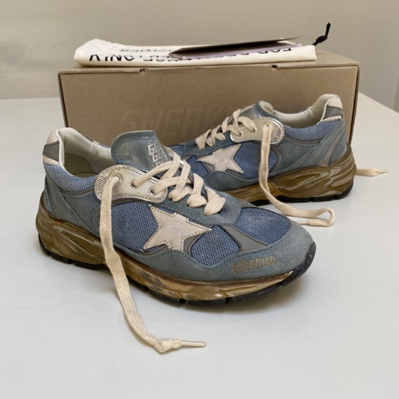 Golden Goose Dad Star Running Sneaker in Blue/Gray/Silver sz 35 New in Box - Picture 7 of 10